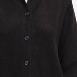 Cardigan con Colletto e Bottoni Tessuto Soft Tarifa - NERO - TA70