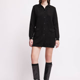 Cardigan con Colletto e Bottoni Tessuto Soft Tarifa - NERO - TA70