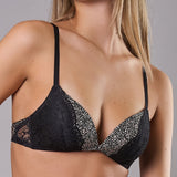 Reggiseno a Triangolo Imbottito Senza Ferretto Camouflage - NERO - CA21