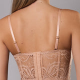 Bustier con Coppe Imbottite e Ferretto in Pizzo - SABBIA - CA40