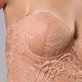 Bustier con Coppe Imbottite e Ferretto in Pizzo - SABBIA - CA40