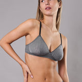 Reggiseno a Triangolo Non Imbottito Senza Ferretto Chevron - NERO - LE20