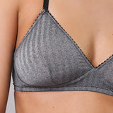 Reggiseno a Triangolo Non Imbottito Senza Ferretto Chevron - NERO - LE20