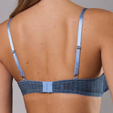 Reggiseno a Triangolo Non Imbottito Senza Ferretto Chevron - BLU - LE20