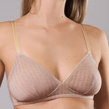 Reggiseno a Triangolo Non Imbottito Senza Ferretto Chevron - SABBIA - LE20