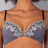 Reggiseno a Triangolo Imbottito Senza Ferretto Chevron - NERO - LE21