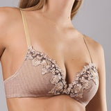 Reggiseno a Triangolo Imbottito Senza Ferretto Chevron - SABBIA - LE21