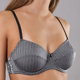 Reggiseno Francese con Ferretto Chevron - NERO - LE22