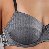 Reggiseno Francese con Ferretto Chevron - NERO - LE22