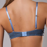 Reggiseno Francese con Ferretto Chevron - BLU - LE22