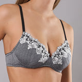 Reggiseno Coppe Graduate Senza Ferretto Chevron - NERO - LE23