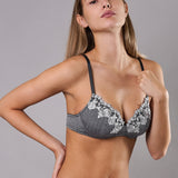 Reggiseno Coppe Graduate Senza Ferretto Chevron - NERO - LE23