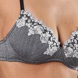Reggiseno Coppe Graduate Senza Ferretto Chevron - NERO - LE23