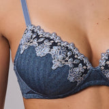 Reggiseno Coppe Graduate Senza Ferretto Chevron - BLU - LE23