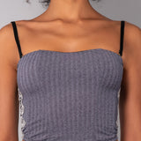 Bustier Non Imbottito Chevron - NERO - LE40