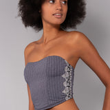 Bustier Non Imbottito Chevron - NERO - LE40