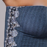 Bustier Non Imbottito Chevron - BLU - LE40