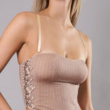 Bustier Non Imbottito Chevron - SABBIA - LE40