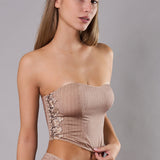 Bustier Non Imbottito Chevron - SABBIA - LE40