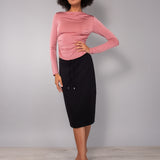 Maglia con Scollo a Barchetta Tessuto Glossy - ROSE - NS50