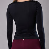 Maglia con Scollo a Barchetta Tessuto Glossy - BLACK - NS50