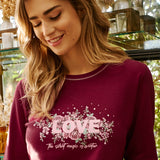 Pigiama Lungo Girocollo in Cotone Fiori d'Inverno - CILIEGIA - PL12