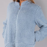 Giacca Corta con Zip Teddy - AZZURRO - SY54