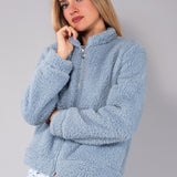Giacca Corta con Zip Teddy - AZZURRO - SY54