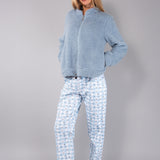 Giacca Corta con Zip Teddy - AZZURRO - SY54