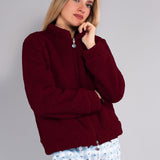 Giacca Corta con Zip Teddy - BORDEAUX - SY54