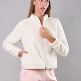Giacca Corta con Zip Teddy - MILK - SY54