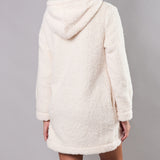 Vestaglia Corta con Zip e Cappuccio Teddy - MILK - SY70