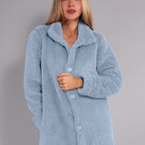 Vestaglia Corta con Bottoni Teddy - AZZURRO - SY72