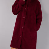 Vestaglia Corta con Bottoni Teddy - BORDEAUX - SY72
