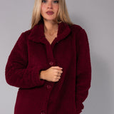 Vestaglia Corta con Bottoni Teddy - BORDEAUX - SY72