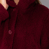 Vestaglia Corta con Bottoni Teddy - BORDEAUX - SY72