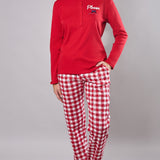 Pigiama Lungo Serafino Bassotti - ROSSO - WC11