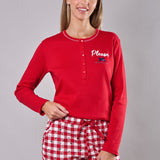 Pigiama Lungo Serafino Bassotti - ROSSO - WC11