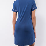 Camicia da notte serafino a manica corta in modal - BLU - CH27