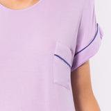 Camicia da notte girocollo a manica corta in modal - CH28