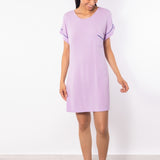 Camicia da notte girocollo a manica corta in modal - CH28