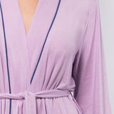 Vestaglia con cintura e tasche in modal - LILLA - CH72