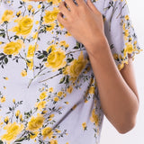 Pigiama con maglia serafino a manica corta e pantalone lungo in cotone – R011