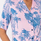 Pigiama con maglia aperta a manica corta e pantalone lungo in viscosa stretch - SU13