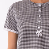 Pigiama con maglia serafino a manica corta e pantalone lungo in cotone – VH11