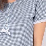 Pigiama con maglia serafino a manica corta e pantalone lungo in cotone – VH11