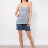 Pigiama con canotta spalline sottili e pantaloncino in cotone – VH12