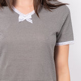 Camicia da notte con scollo a V a manica corta in cotone - VH27