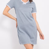 Camicia da notte con scollo a V a manica corta in cotone - VH27