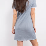 Camicia da notte con scollo a V a manica corta in cotone - VH27